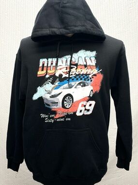 Danny Duncan Racing Graphic Hoodie Mens M Black Duncan Racing Streetwear